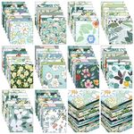 Ganeen 800Pcs 4 x 4 Inch Cotton Fabric Bundle Precut Fat Squares Patchwork Fabrics Cotton Printed Craft Fabric Fat Flower Fabric Quilting for DIY Craft Sewing Clothing Handmade Accessories (Fresh)