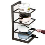 Geo fashion Heavy Duty Pan and Pot Organizer, Rack - Holds Cast Iron Skillets, Griddles and Shallow Pots - Durable Steel Construction - no Assembly Required (Heavy Duty-4 Tier)