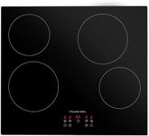 Russell Hobbs Electric Ceramic Hob 59cm Wide with 4 Cooking Zones, Electric 9 Power Levels, Touch Control & Easy Clean, Safety Cut Off, Timer & LED Display, Child Lock RH60EH413B