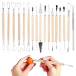 Polymer Clay Tools, 17 Pcs Wax Carvers Tools, Wax Modelling Clay Sculpting Carving DIY Tools Double-Ended Stainless Steel for Professional Art Crafts Clay Pottery Sculpture