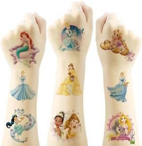 40 Sheets Princess Temporary Tattoos Birthday Themed Party Supplies Decoration Favors Cartoon Cute Sticker for Kids Boys Home Activity Class Prizes Carnival Christmas Rewards (pink)