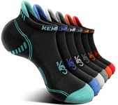 KEMISANT Mens Ankle Socks 6 Pairs-Athletics No Show Socks Cushioned for Men Running Walking-Arch Compression Support(6Pairs,Shoes Size:Men 10-12)