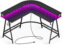 Huuger L Shaped Gaming Desk with LE