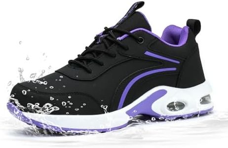 Stasslang Waterproof Steel Toe Shoes for Women Non-Slip Puncture-Proof Work Safety Shoes Sneakers Comfortable Lightweight Fashion Footwear for Construction Industrial Shoes(Purple 38.5)