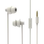 MAXROCK (TM) Unique Total Soft Silicon Sleeping Headphones Earplugs Earbuds with Mic for Cellphones,Tablets and 3.5 mm Jack Plug (White)