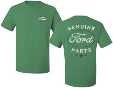 Wild Bobby Genuine Ford Parts Vintage Distressed Cars and Trucks Mens Graphic Tees Front and Back T Shirt Printed Graphic Tees for Men, Kelly, 5X-Large