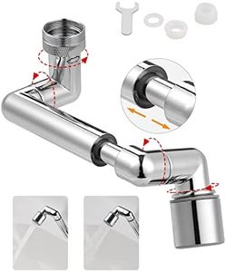 Hibbent Rallonge pivotant à 1440 degrés pour robinet d'évier de salle de bain/de cuisine à grand angle torsadé 2 flux d'eau et aérateur de rotation pour évier de cuisine (chromé)