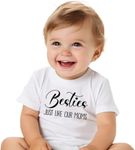 FastDeliveryTees Best Friends Baby Onesie - Besties Just Like Our Moms Bodysuit - Matching Baby Onesie - Newborn Gift - Baby Shower Onesie_3-6M