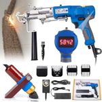 AUTUMFLATGAO Rug Tufting Gun with Carpet Trimmer Kit, Rug Tuft Gun with Digtial Speed Display, 2 in 1 Cut Loop Pile Carpet Gun with LED Light, Rug Maker Starter Kit