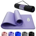 ACTIVE FOREVER Yoga Mat for Women Men, NBR Foam Yoga Mats for Women Men, High-Density Non Slip Exercise Mat with Free Travel Carry Bag for Yoga Pilates HIT Home Workouts Gym(Purple)