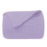 Bhoomi Impex 100% Cotton Waffle Weave Blanket Size Twin 66"x90"-Lightweight Washed Soft Breathable Blanket Perfect for Summer-Great Blanket Layer for Couch Bed Sofa-Elegant Home Decoration-Purple