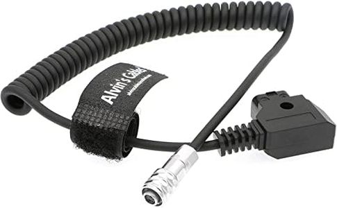 Alvin's Cables BMPCC 6K Power Cable for Blackmagic Pocket Cinema Camera 6K Weipu 2 Pin Female to D Tap Power Coiled Cord from Gold Mount V Mount Battery