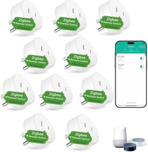 ZigBee Smart Plug 10 Pack, 15A 1500W LED Outlet, Zigbee Repeater
