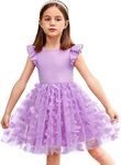 Arshiner Toddler Girls Summer Sundresses Crew Neck Tutu Gown Flower Girls Dresses for Party Wedding (0-Butterfly, 6 Years)