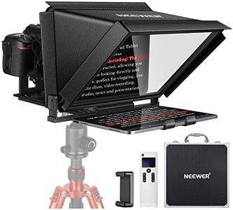 NEEWER X12 Aluminum Teleprompter with RT-110 Remote Control (Connected via Bluetooth on NEEWER Teleprompter App) & Carry Case, Compatible with iPad, iOS/Android Tablets, Smartphones, DSLRs (Black)