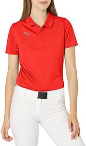 PUMA Women's Teamliga Sideline Polo, Puma Red-puma White, Medium