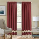 Achim Home Furnishings Darcy Rod Pocket Window Curtain Panel, 52" x 63", Marsala/Tan