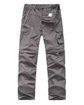 Kids' Cargo Pants, Boy's Casual Outdoor Quick Dry Waterproof Hiking Climbing Convertible Trousers #9016-Grey-M