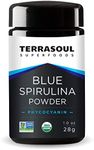 Terrasoul Superfoods Organic Blue Spirulina Powder (in Miron Glass Jar) - 1 Oz (28g)