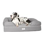 PetFusion Ultimate Memory Foam Dog Bed Jumbo Lounge Orthopaedic Comfortable Large Waterproof Bed For Extra Large Dogs - Grey - XX-Large (127 x 102 x 33cm)