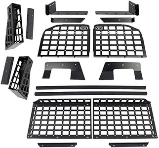 HIGH FLYING for Jeep Wrangler JK 4dr 2007-2017 Car Modular Storage Panels System&Trunk Shelf with Storage Boxes Organizer Luggage Carrier Aluminum (Side Panels+Trunk Shelf+Storage Boxes)
