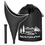 Female Urinal Festival Camping Accessories, Female Urination Device Camping Toilet Hiking Holiday Essentials Reusable for Women, Travel Camping Female Urinal Device Funnel Portable Urinal (Black)