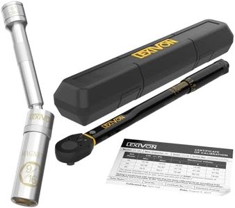 LEXIVON 9/16-Inch Spark Plug Swivel Socket, 3/8" Drive x 6" Total Length, Cr-v Steel + 3/8-Inch Drive Click Torque Wrench 10~80 Ft-Lb/13.6~108.5 Nm