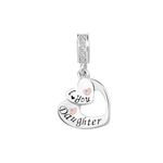 KunBead Daughter I Love You Heart Birthday Dangle Charms Compatible with Pandora Bracelet Necklace Gift from Mum Dad