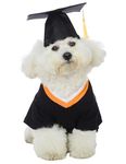 Impoosy Dog Graduation Shirts with Pet Graduation Hats with Yellow Tassel Puppy Graduation Costumes for Dogs Cats Holiday Costume Accessory (XL)