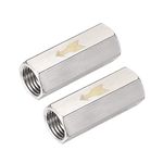 uxcell Nickel-Plated Copper One Way Air Check Valve G 1/4 Female Threaded Full Port Check Valve 2Pcs