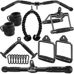 WNOEY Triceps Pull Down Attachment, Cable Machine Accessories for Home Gym, LAT Pull Down Attachment Weight Fitness (PLUS)