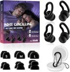 Ear Plugs for Sleep - 2 Pairs Reusable Hearing Protection in Silicone, The Best Earplugs for Blocking Out Snoring,30db Noise Cancelling Ear Plugs for Concerts, Work and Traveling