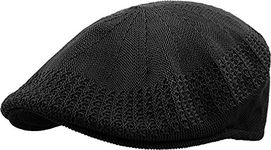 KBETHOS M-001 Classic Mesh Newsboy Ivy Cap Hat - Black - S