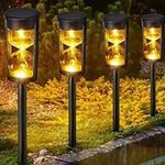 MAGGIFT 4 Pack Solar Pathway Lights - New Upgraded Large Hourglass Shape Solar Garden Lights - IP65 Waterproof Powered Landscape Path Lights for Yard, Lawn, Patio