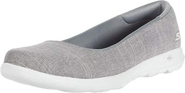 Skechers Women's Go Walk Lite-136001 Ballet Flat, Gray, 11