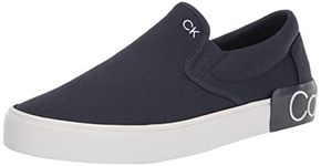 Calvin Klein Men's Ryor Sneaker, Navy Canvas 400, 13