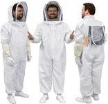 PNKKODW Bee Suit, Beekeeping Outfit Professional Full Body Beekeeper Suit with Veil Hood for Men and Women Beekeeper and Beginners with Gloves, Beehive Brush, Scraper (XL)