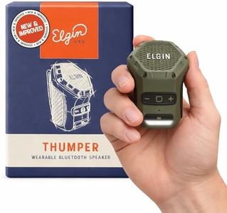 Elgin Thumper Wearable Bluetooth Speaker, Lightweight Weather-Resistant Clip-On Design with Integrated Magnetic Mounting, LED Work Light, and 35-Hour Battery Life for Indoor or Outdoor Use