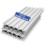 SeekLiny 10PCS T Slot 2020 Aluminum Extrusion European Standard 800mm(31.4 inch) Length Anodized Extruded Aluminum for CNC DIY 3D Printer and Industrial Bracket Making Silver