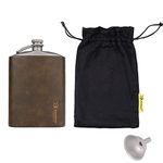 SILVERANT Titanium Ultralight 7.74fl oz/220ml Hip Flask Canteen, Lightweight Compact Outdoor Camping Drinkware, Limited Edition with Leather Case & Funnel