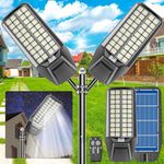 Jadisi 2-Pack 8000W Solar Street Light - 600000 Lumens, Dusk-to-Dawn, Waterproof, Ideal for Commercial & Outdoor Parking Lots - Energy-Efficient Solar-Powered, 3-Year Warranty