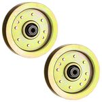 8TEN Heavy Duty Flat Idler Pulley 44 50 inch Deck for Cub Cadet MTD Z-Force LTX1050 Tank 48 60 S6031 S6032 2 Pack