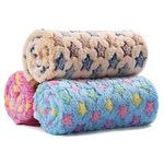 COMSLE Fluffy Dog Blankets Washable for Small Medium Large Dogs, 3 Pack Soft Fleece Cat Blankets for indoor cats, Pet Puppy Blanket Sleeping Mat for Sofa Bed