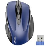 Tecknet M003 2.4G Ergonomic Wireless Mobile Optical Mouse with USB Nano Receiver (Blue)