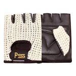 Prime Finger Less Net Cycle Padded Gloves Biker Fitness Gym Body Building Weight Lifting Glove 411 (brown/white, XL)