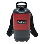 Sanitaire EUKSC412A Quiet Clean Backpack Lightweight Vacuum, 11.5 Amps Power, 21" Length x 10-1/2" Width x 10-1/2" Height, Black/Red