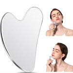 Gua Sha Facial Tool Stainless Steel Guasha Massage Tool, Muscle Scraping Tool Lymphatic Drainage Massage Scraper for Face Eyes Neck Body Legs (Heart Shape)