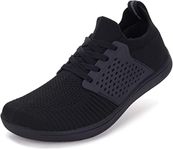 WHITIN Women's Minimalist Barefoot Low Zero Drop Shoes Female Sneakers Width Ladies Size 9 Wide Toe Box Walking Trail Running Minimus Training Lightweight Athletic Casual Workout Gym Black 40