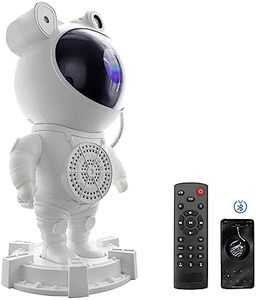 Astronaut Galaxy Projector Night Light with Music Player, Remote Control & Timer, Bluetooth Connection, Nebula Starry Sky Moon Projector, Perfect for Kids Bedroom Gaming Party Gifts (White)