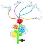 Toyvian Water Sprinkler for Kids,Flower Sprinkler Splash Toy with Roating Nozzles,Water Wiggles Toy Swimming Pool Garden Lawn Outdoor Play